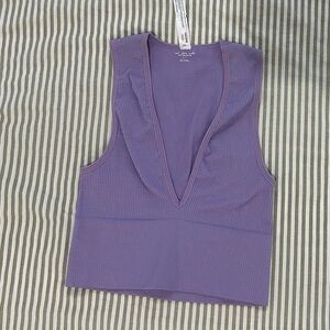 Urban Outfitters Purple Deep V-Neck Tank Top
